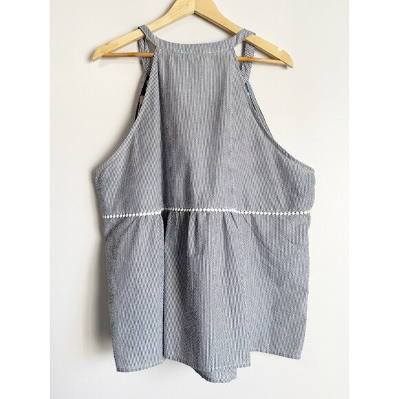 Savanna Jane Women’s 3X Embroidered Sleeveless Top Seersucker Boho Coastal - Picture 8 of 9
